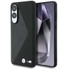 Dėklas BMW Leather Oversized Stripes MagSafe skirtas Samsung Galaxy S25 Edge juodos spalvos