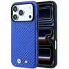 BMW M anglies pluošto rašto MagSafe dėklas, skirtas iPhone 17 Pro / 18 Pro - Mėlyna