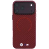 Dėklas BMW M Carbon Printed Ring MagSafe iPhone 18 Pro / 17 Pro raudonas