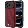 Dėklas BMW M Carbon Printed Ring MagSafe, skirtas iPhone 18 Pro Max / 17 Pro Max, raudonas