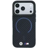 Dėklas BMW M Kevlar Mėlyna Print Ring Metal Logo MagSafe Case for iPhone 18 Pro / 17 Pro - Juodas