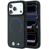 Dėklas BMW M Kevlar Mėlyna Print Ring Metal Logo MagSafe Case for iPhone 18 Pro / 17 Pro - Juodas