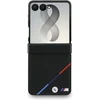 BMW M PU Perforated Tricolor Stripe Magnetic dėklas Samsung Galaxy Z Flip 8 juodos spalvos