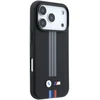 Dėklas BMW M Quadrille Kevlar Anthracite & Tricolor Print Lines MagSafe do iPhone 18 Pro / 17 Pro juoda