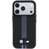 Dėklas BMW M Quadrille Kevlar Anthracite & Tricolor Print Lines MagSafe do iPhone 18 Pro / 17 Pro juoda