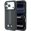 Dėklas BMW M Quadrille Kevlar Tricolor Print Lines MagSafe do iPhone 18 Pro / 17 Pro antracytowy