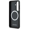 BMW M PU Leather Perforated Stripes and Metal Logo Magnetic dėklas skirtas Samsung Galaxy S26 mėlynos spalvos