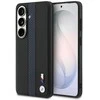BMW M PU Leather Perforated Stripes and Metal Logo Magnetic dėklas skirtas Samsung Galaxy S26 mėlynos spalvos