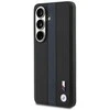 BMW M PU Leather Perforated Stripes and Metal Logo Magnetic dėklas skirtas Samsung Galaxy S26 mėlynos spalvos
