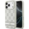Dėklas DKNY Checkered with Printed Stripes skirtas Apple iPhone 17 Pro beiige