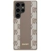 Dėklas DKNY odinis languotas raštas MagSafe Samsung Galaxy S25 taupe