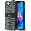 Dėklas DKNY Repeat Texture Pattern with Tonal Stripe for Apple iPhone 16e juodos spalvos