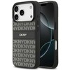 Dėklas DKNY Repeat Texture Pattern with Tonal Stripe skirtas Apple iPhone 17 Pro Max juodos spalvos