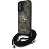 GUESS dėklas skirtas Apple iPhone 16 Plus GUHCP16MP4GMGCRW (CBDY PU 4G Big Logo W/Cord Strap) rudos spalvos