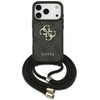 Dėklas Guess 4G Big Logo Cord Stap Crossbody skirtas Apple iPhone 17 Pro juodos spalvos