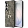 Guess PU 4G Metal Logo dėklas skirtas Samsung Galaxy S26 rudos spalvos