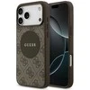 Original dėklas GUESS 4G Circle Classic Logo MagSafe skirtas Apple iPhone 17 Pro Max rudos spalvos