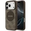 Original dėklas GUESS 4G Circle Classic Logo MagSafe skirtas Apple iPhone 17 Pro rudos spalvos