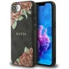 Guess 4G Flowers Print MagSafe dėklas iPhone 16e - juodas