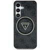 Guess 4G Glitter Triangle Mygtukai MagSafe Samsung Galaxy S25 Ultra dėklas telefonui juodos spalvos