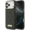 Guess 4G Logo Plate MagSafe dėklas skirtas Apple iPhone 17 Pro Max juodos spalvos