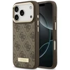 Dėklas Guess 4G Logo Plate MagSafe do iPhone 18 Pro / 17 Pro ruda