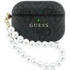 Guess PU 4G Classic Logo Pearl Strap dėklas skirtas Apple AirPods Pro 3 juodos spalvos