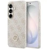 Guess PU Leather 4G Strass Logo Gold Frame Magnetic dėklas skirtas Samsung Galaxy S26 rožinės spalvos