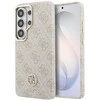Guess PU Leather 4G Strass Logo Gold Frame Magnetic dėklas skirtas Samsung Galaxy S26 Ultra rožinės spalvos