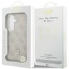 Guess PU Leather 4G Strass Logo Gold Frame Magnetic dėklas skirtas Samsung Galaxy S26 rožinės spalvos