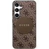 Guess 4G Round Patch Classic Logo MagSafe Samsung Galaxy S25 dėklas telefonui rudos spalvos