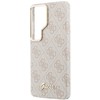 Guess PU 4G Script Metal Logo Magnetic dėklas skirtas Samsung Galaxy S26 Ultra rožinės spalvos