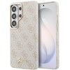 Guess PU 4G Script Metal Logo Magnetic dėklas skirtas Samsung Galaxy S26 Ultra rožinės spalvos