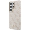 Guess PU 4G Script Metal Logo Magnetic dėklas skirtas Samsung Galaxy S26 Ultra rožinės spalvos