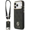 Guess 4G Srtass Logo & Big Strap Metal Mygtukai MagSafe dėklas skirtas Apple iPhone 17 Pro Max juodos spalvos