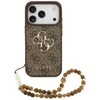 GUESS dėklas, skirtas IPHONE 17 Pro GUHCP17LP4GMGSW (PU su dirželiu 4G klasikinis logotipas) rudas