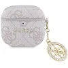 Guess 4G Script PC/PU Charm dėklas skirtas AirPods 4 rožinės spalvos