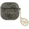 Guess 4G Script PC/PU Charm dėklas skirtas AirPods 4 rudos spalvos