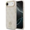 GUESS dėklas, skirtas IPHONE 17 Air, suderinamas su MagSafe GUHMP17MP4GRMDEP (PU su 4G Strass logotipu), rožinis