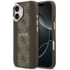GUESS dėklas, skirtas IPHONE 17, suderinamas su MagSafe GUHMP17SPG4SEMCW (PU su 4G juostele), ruda