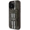 Guess 4G Stripes su portfelem Magsafe Apple iPhone 16 Pro Max dėklas telefonui rudos spalvos