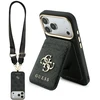 Dėklas Guess 4G su portfelem i smyczą Magsafe do iPhone 18 Pro Max / 17 Pro Max juoda