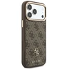 Dėklas Guess 4G su portfelem i smyczą MagSafe do iPhone 18 Pro / 17 Pro ruda