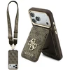 Dėklas Guess 4G su portfelem i smyczą Magsafe do iPhone 18 Pro Max / 17 Pro Max ruda