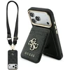 Dėklas Guess 4G su portfelem i smyczą Magsafe do iPhone 18 Pro / 17 Pro juoda