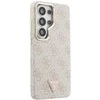 Guess PU Leather 4G Strass Triangle Logo Gold Frame Magnetic dėklas skirtas Samsung Galaxy S26 Ultra rožinės spalvos