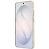 Guess PU Leather 4G Strass Triangle Logo Gold Frame Magnetic dėklas skirtas Samsung Galaxy S26 Ultra rožinės spalvos