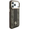 Dėklas Guess 4G with Stripe Round and Classic Logos MagSafe do iPhone 18 Pro / 17 Pro ruda