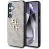 Guess PU 4G Metal Logo dėklas skirtas Samsung Galaxy S25 rožinės spalvos