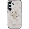 Guess PU 4G Metal Logo dėklas skirtas Samsung Galaxy S25 Ultra rožinės spalvos